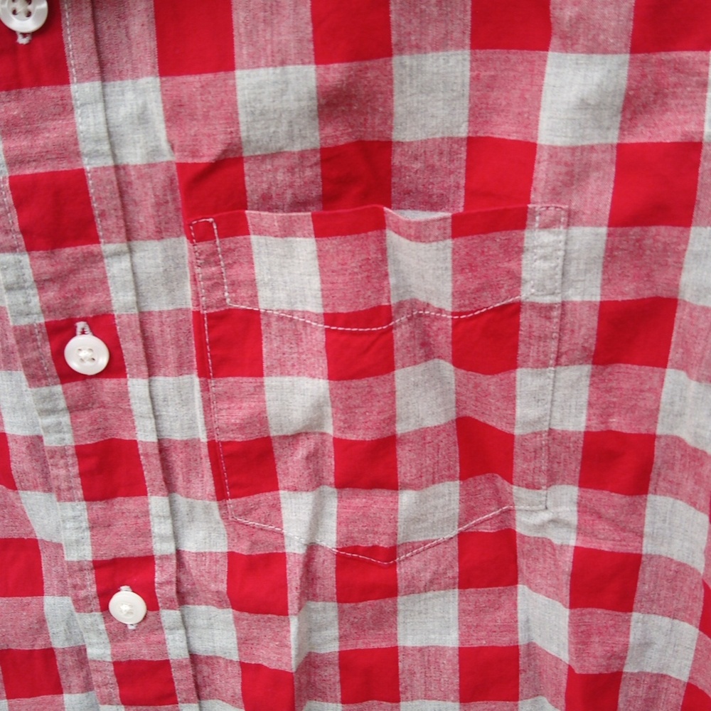 Gap Gray Red Checkered Long Sleeve Button Down Sh… - image 8